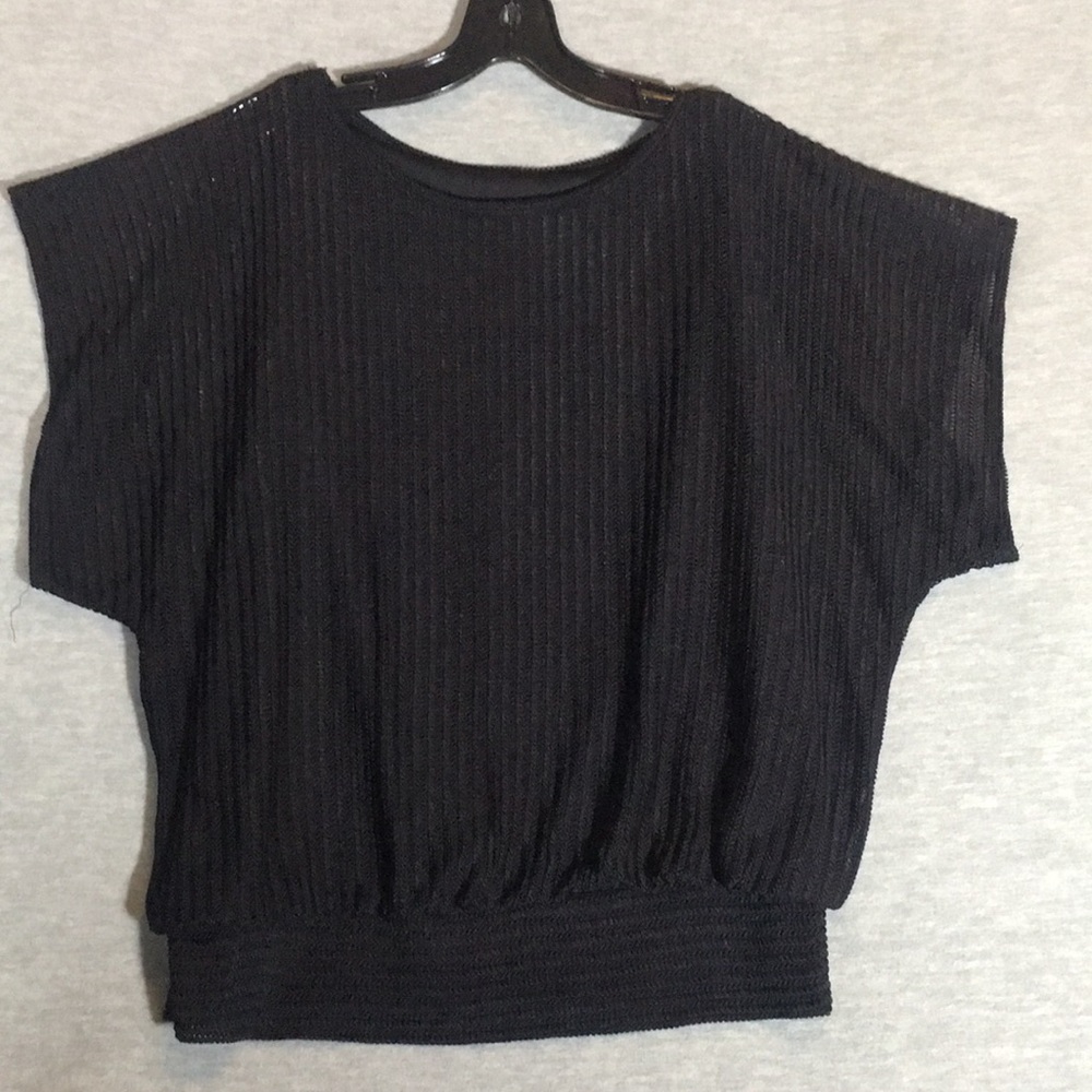 Unbranded Net Type Summer Top with Comfy Waistband Basic Black Wardrobe Staple